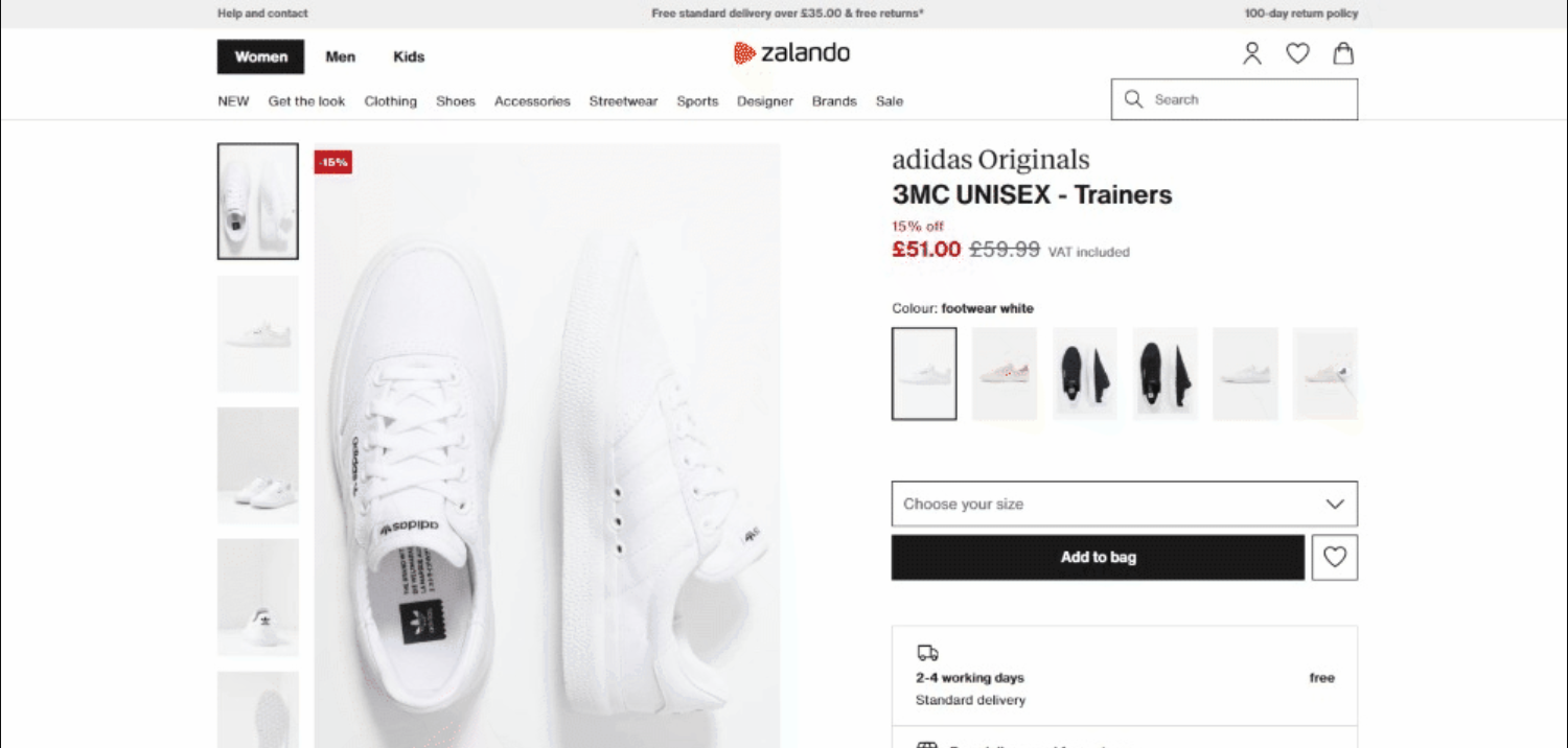 Zalando UK scraping