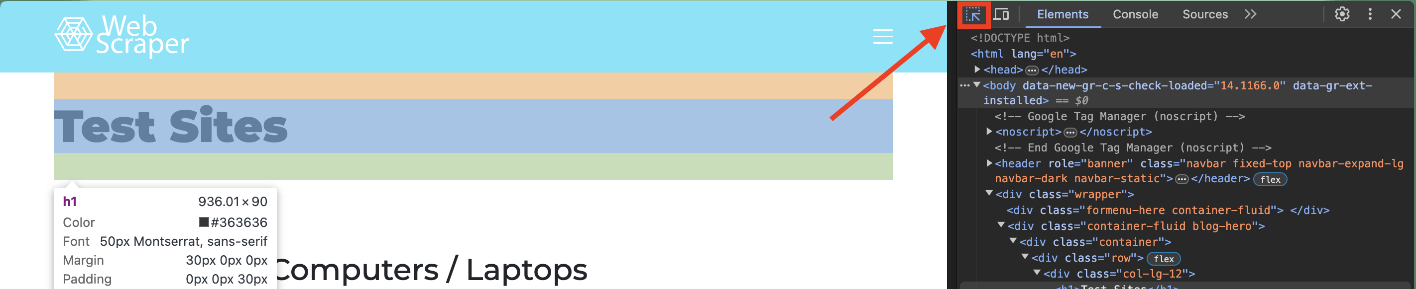 How to inspect specific items in the source code
