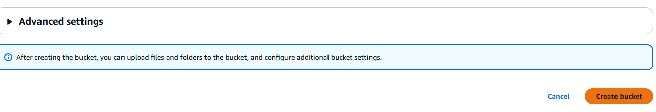 Creating the new S3 bucket