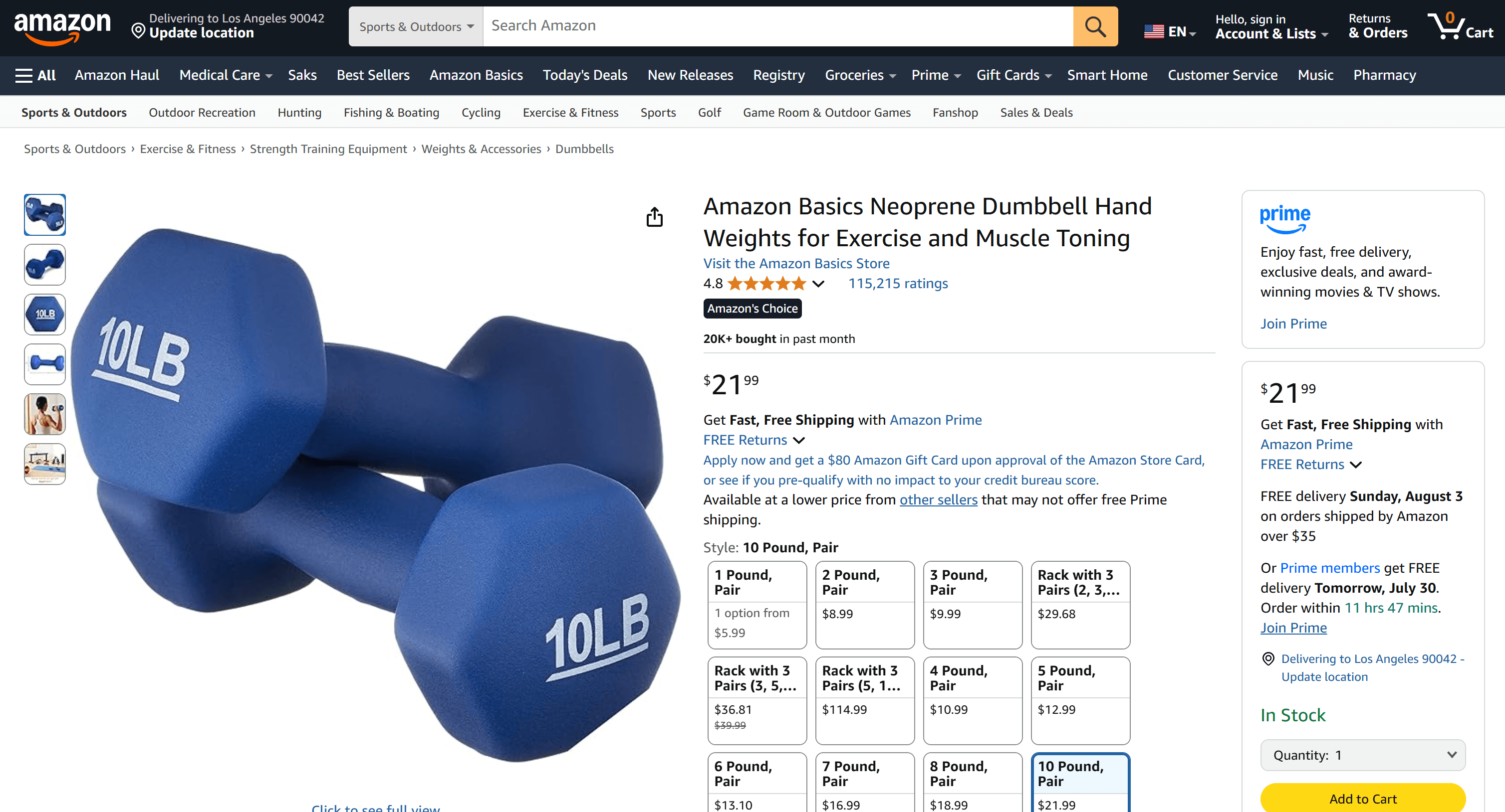 page originale d'Amazon