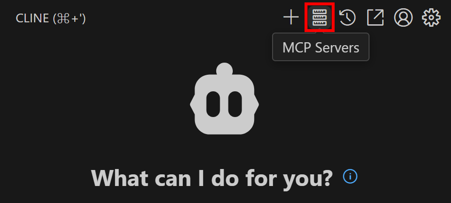 En cliquant sur "MCP Servers" dans le menu en haut à droite sur Cline