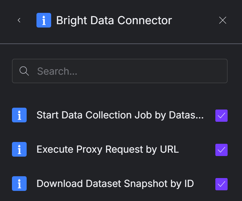 Sélection des outils Bright Data pour permettre