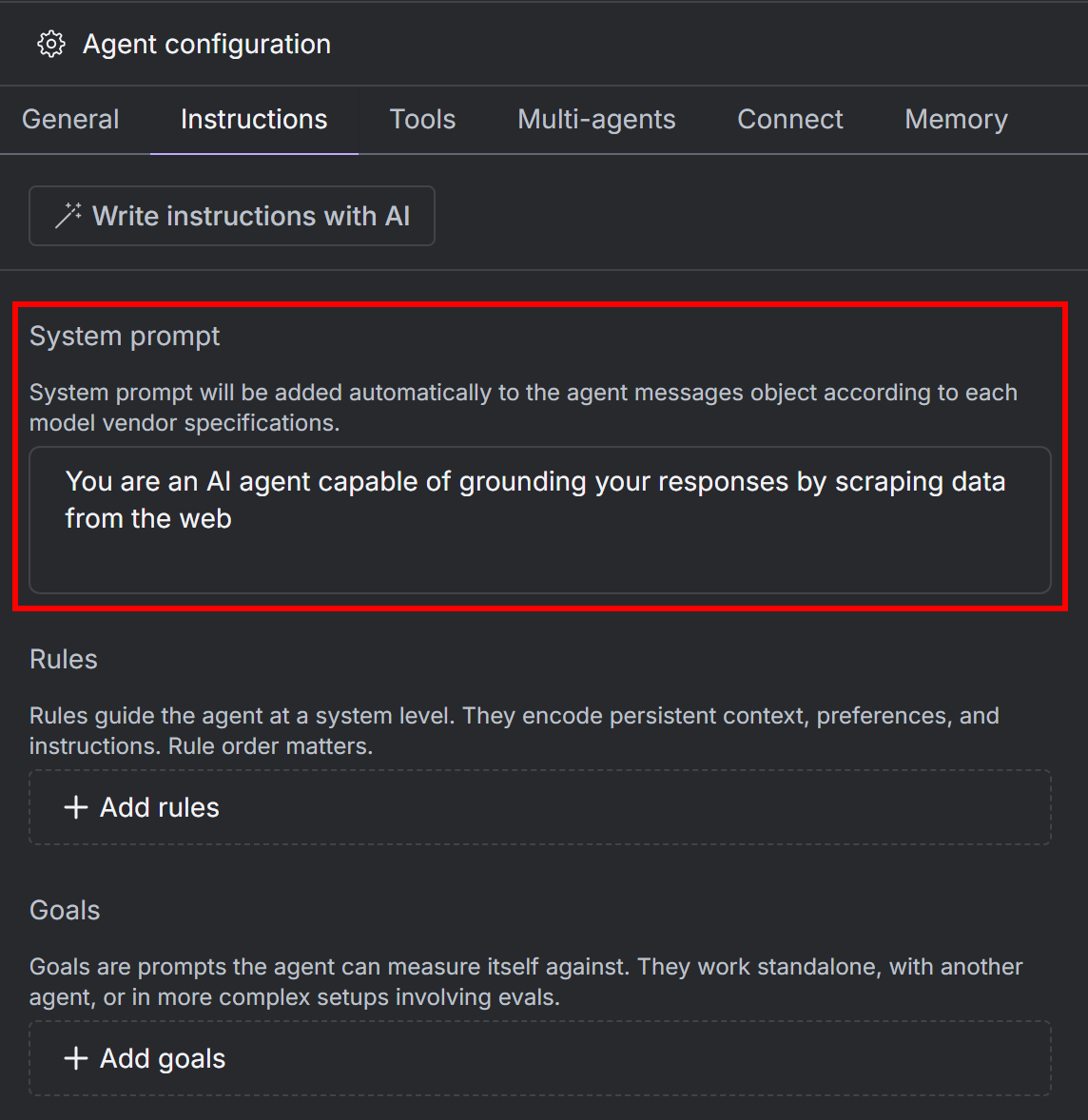 Ajouter une invite système à votre agent
