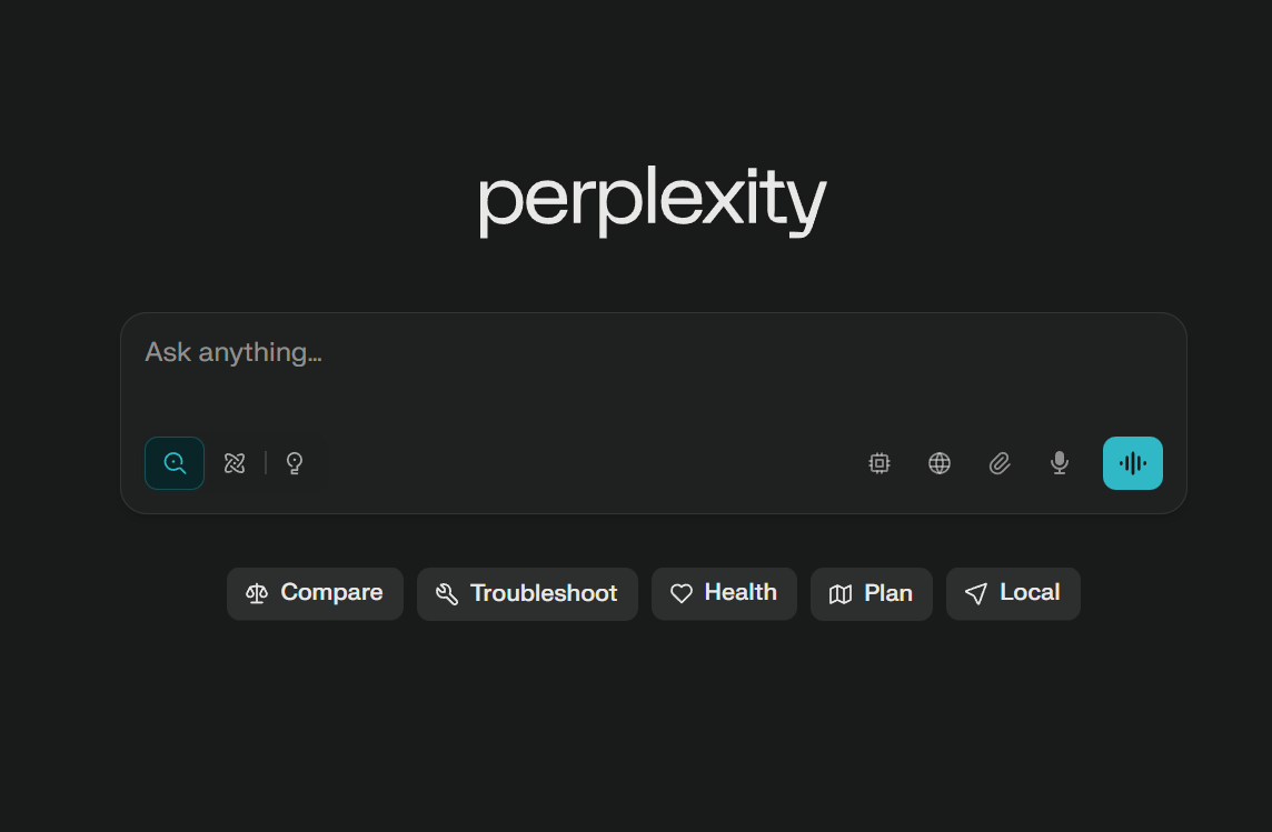 Interface de discussion sur la perplexité