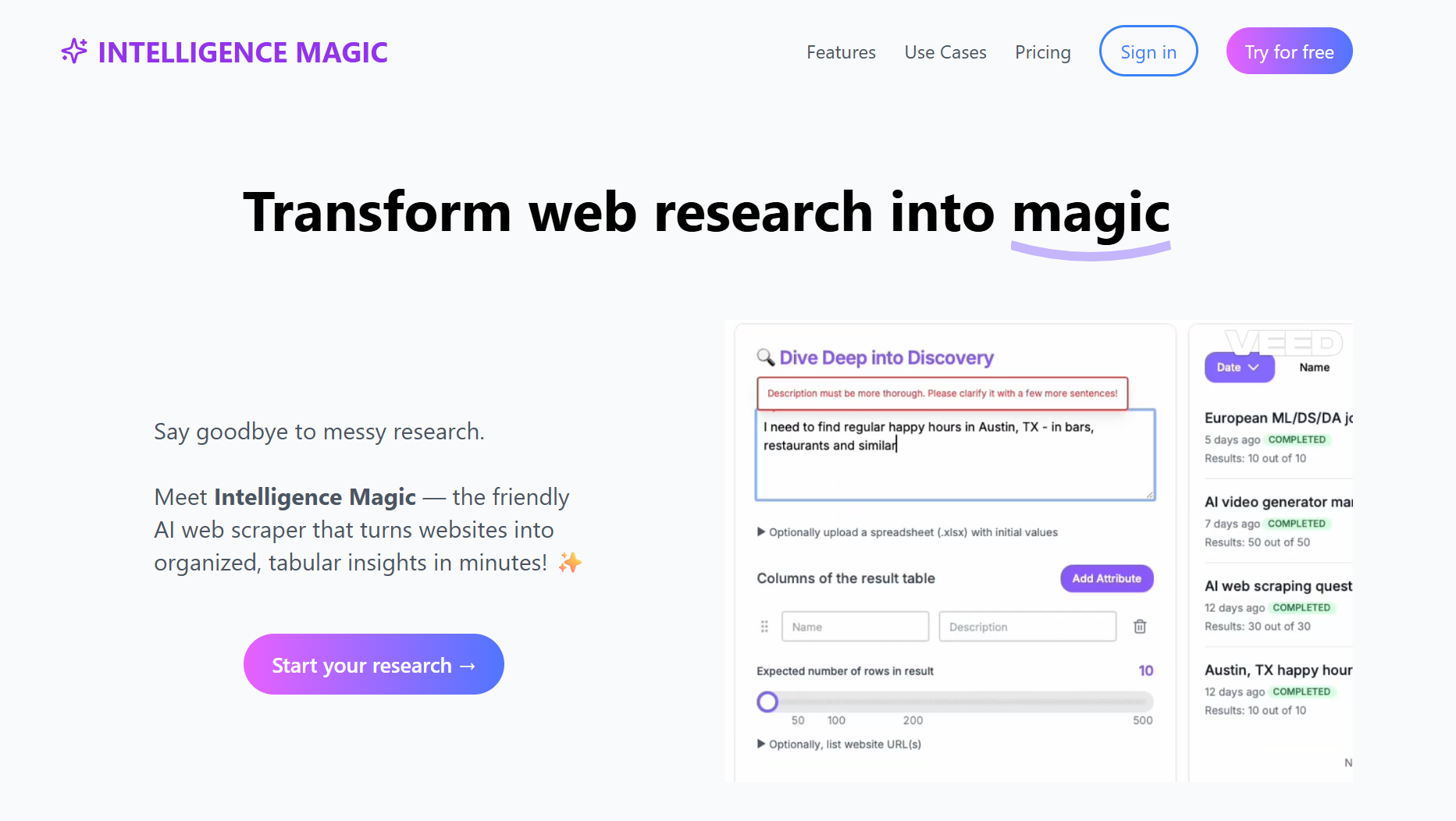 Site web d'Intelligence Magic