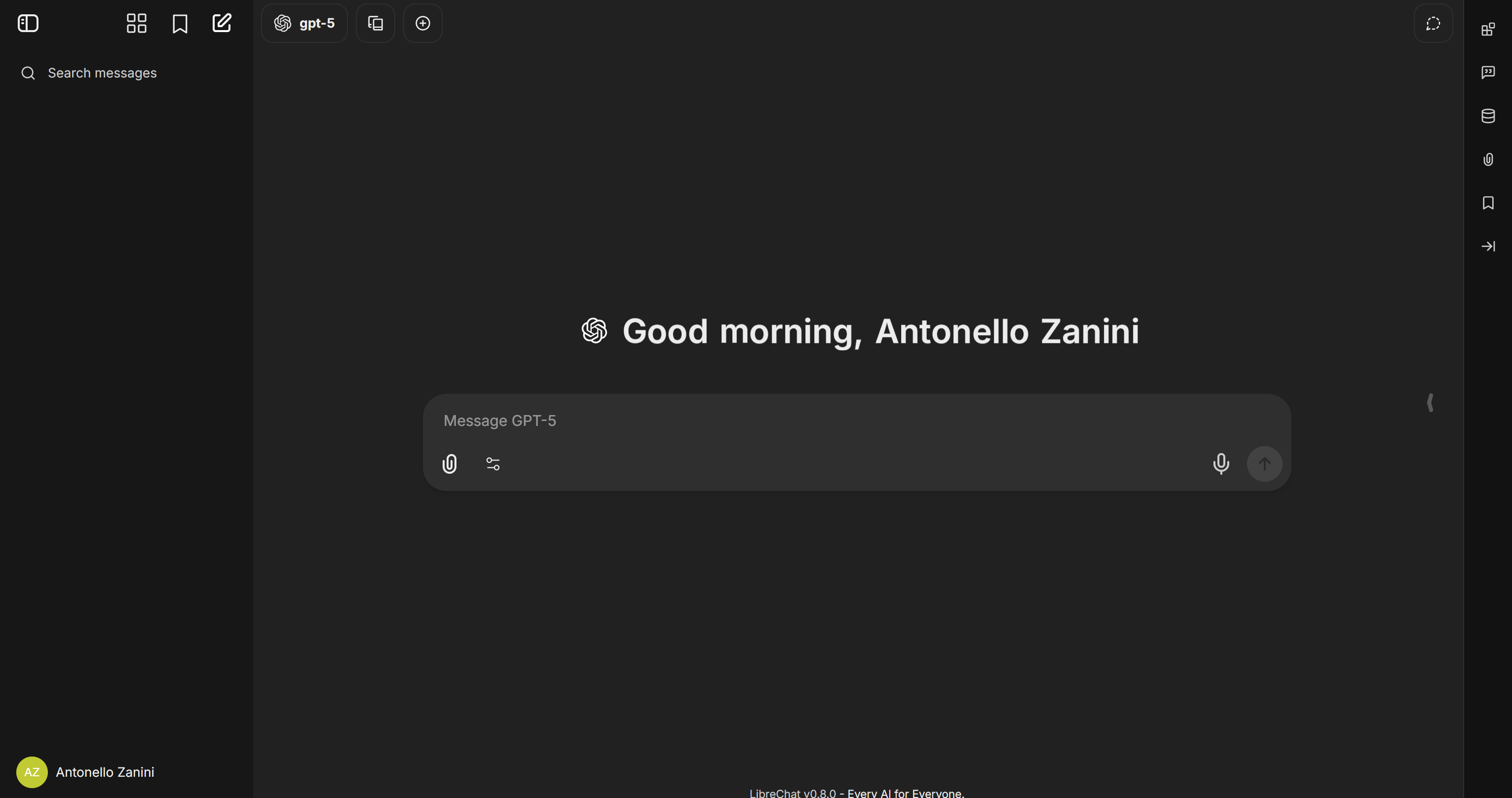 The chat view in LibreChat