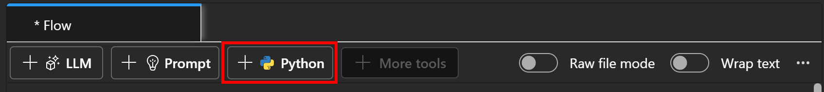 Pressing the Python button