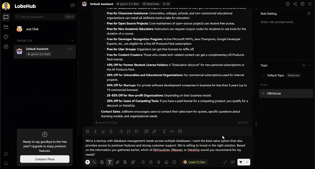 The run of the final prompt