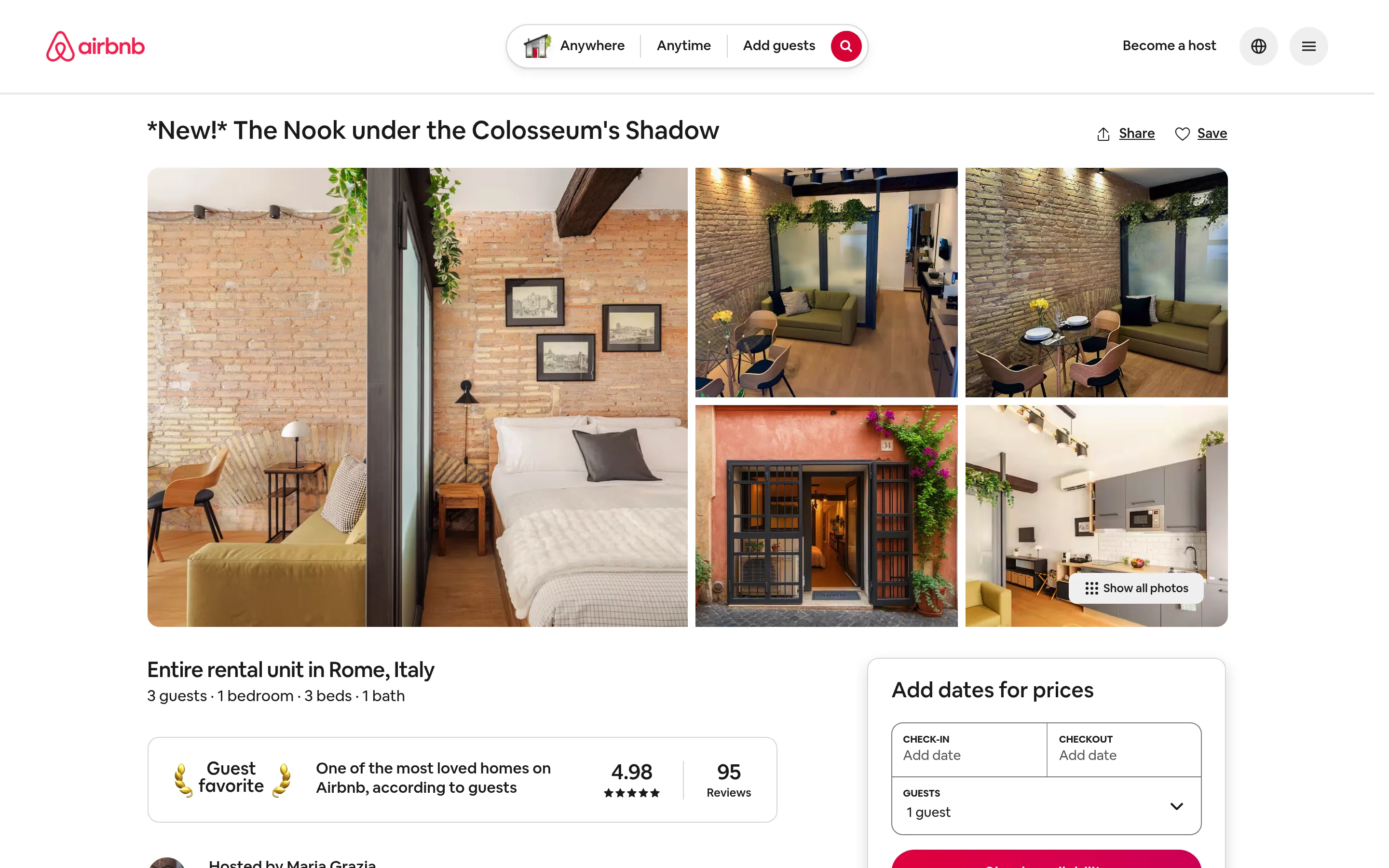 Le listing Airbnb collecté dans cet exemple