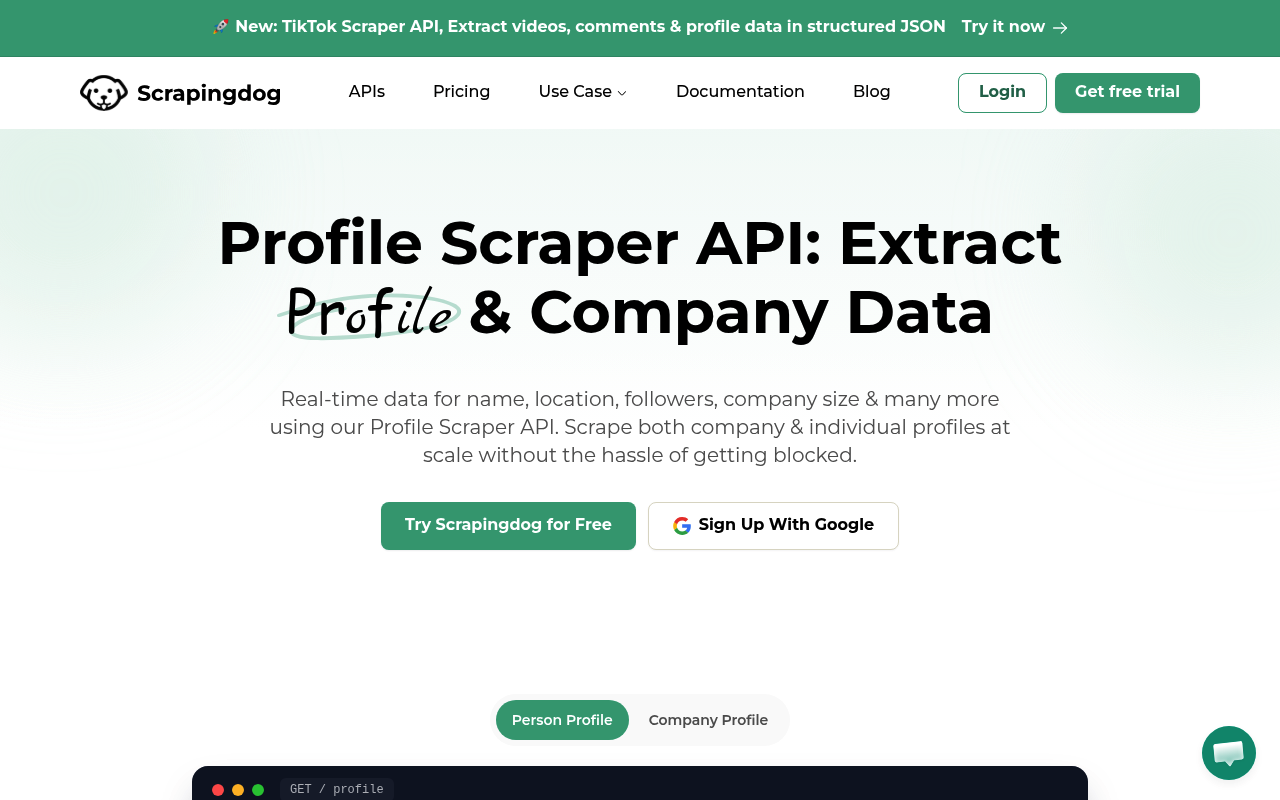API LinkedIn Scraper de Scrapingdog